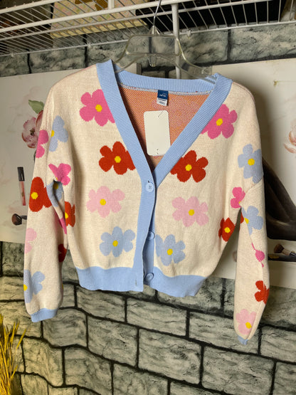 Old Navy Floral Sweater Girls sz Large 10/12