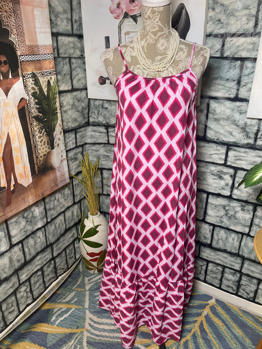 NEW Dokotoo Pink Print Dress Women sz Small