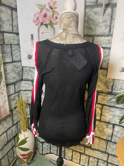 INC Black Red Top Women sz Small