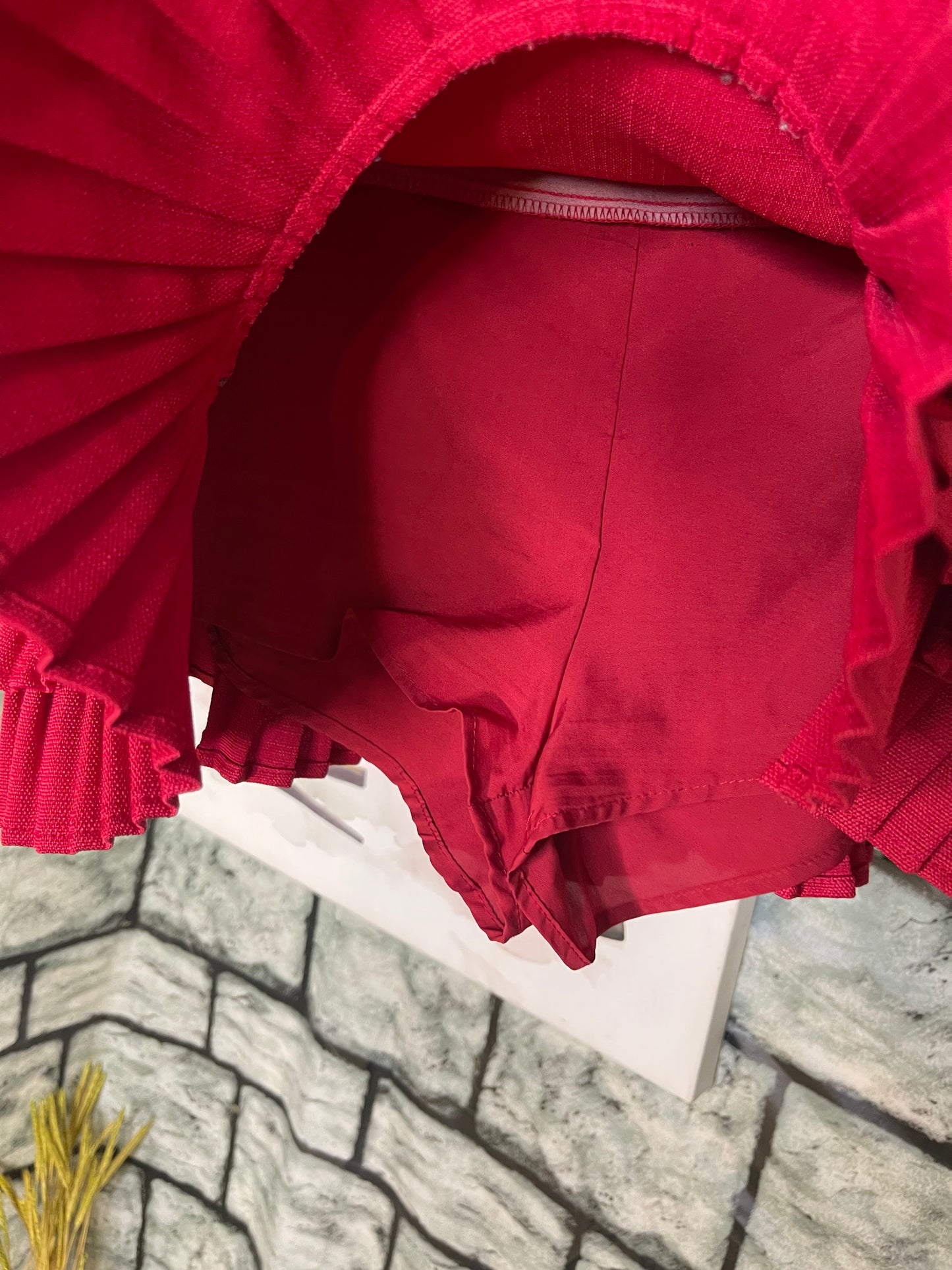 Lioness Red Mini Skirt With Shorts Women sz Medium