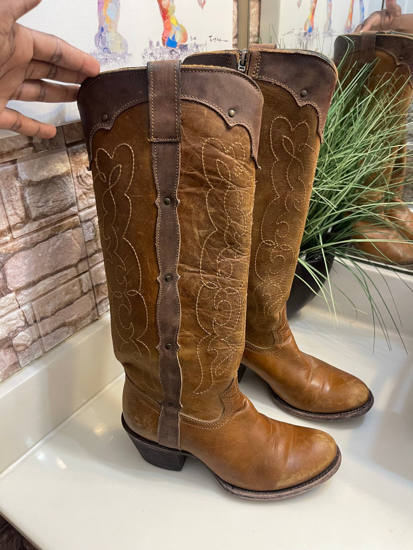 Corral Brown Cowboy Boots Women sz 6.5