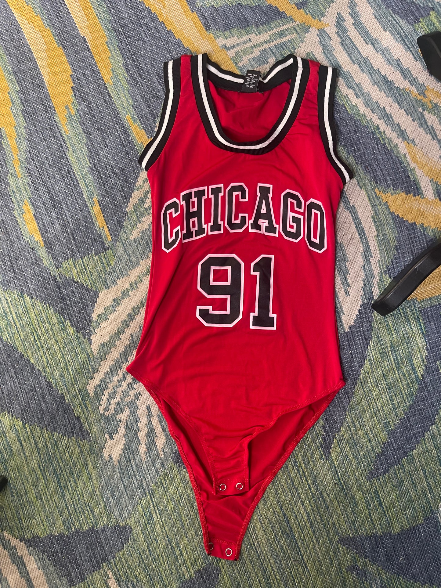 Rue 21 "Chicago" Red Bodysuit Blouse Women sz XS