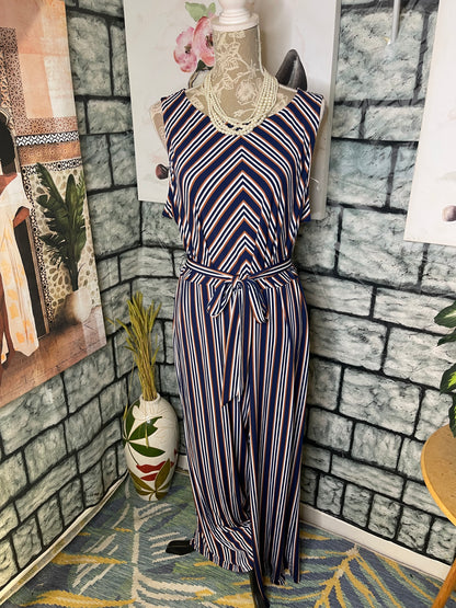 Du juour Blue Orange Jumpsuit Women sz 1XL