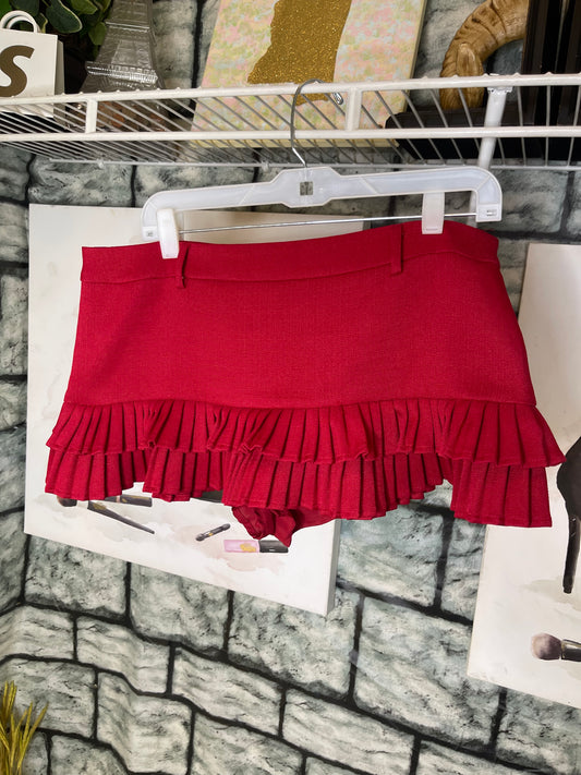 Lioness Red Mini Skirt With Shorts Women sz Medium