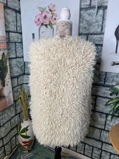 Beige Fuzzy Vest Women sz Small