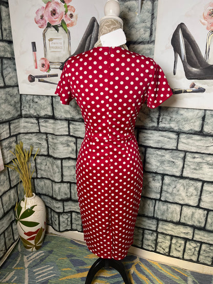 NEW Red White Polka Dot Dress Women sz Small