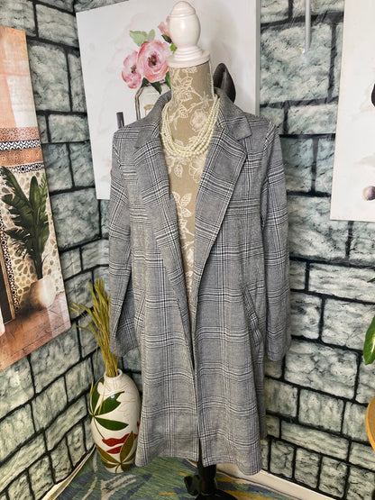 Melloday Black Gray Blazer Jacket Women sz Medium