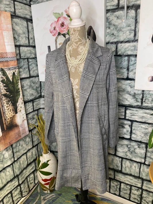 Melloday Black Gray Blazer Jacket Women sz Medium