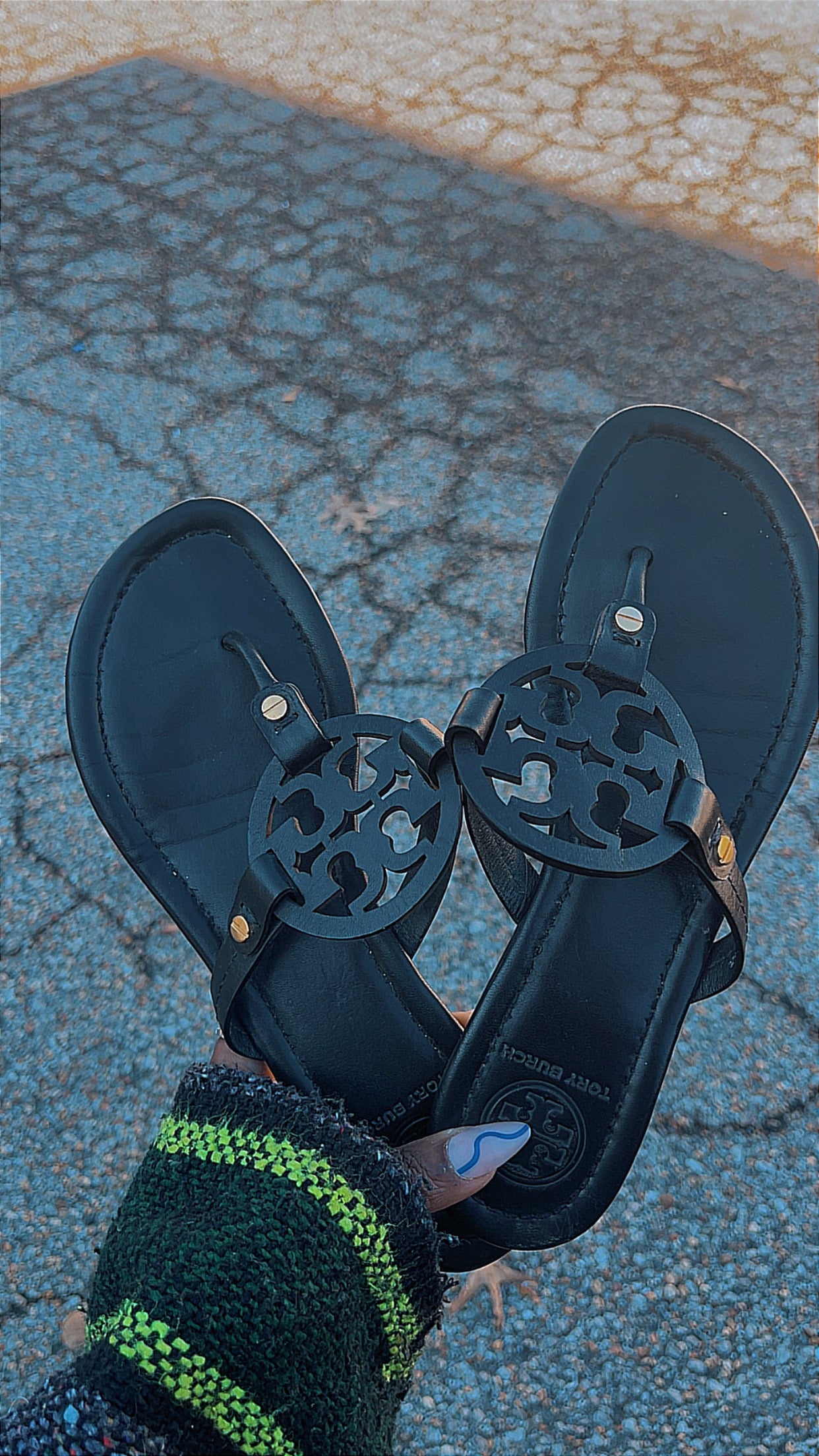 Tory Burch black sandals women sz 8