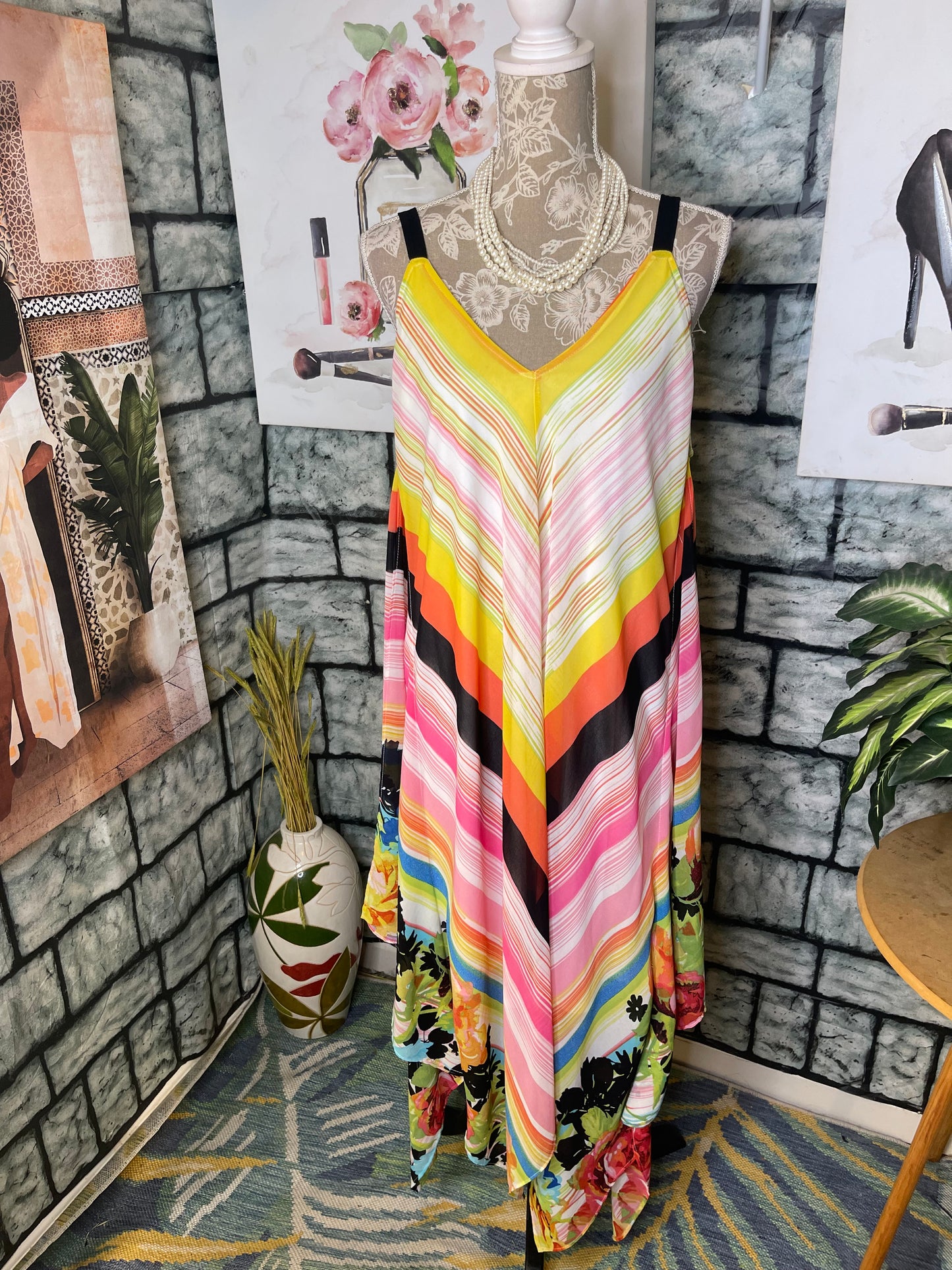 New Direction Colorful Dress Women sz Large