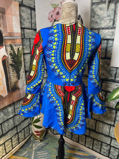 blue black Print Bloue Women sz Medium