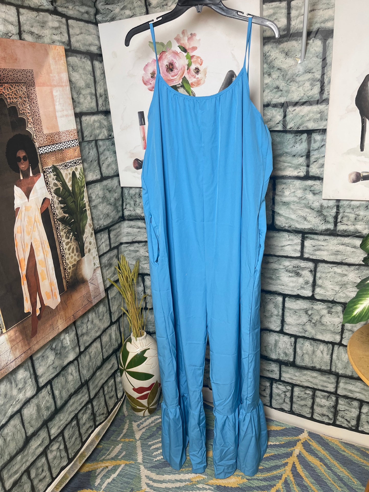 NEW Blue Jumpsuit Women sz 2XL