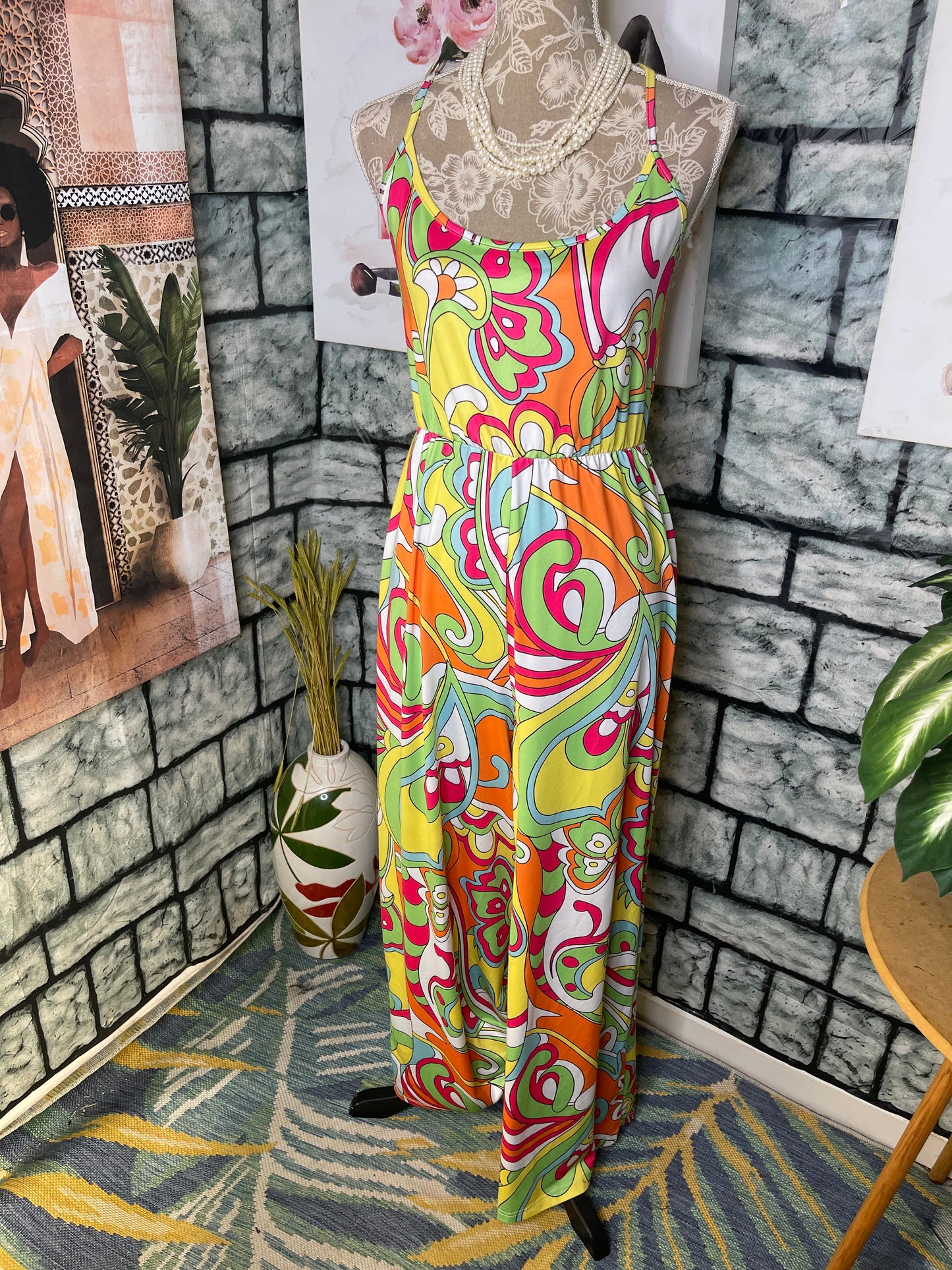 Colorful Jumpsuit Women sz Large