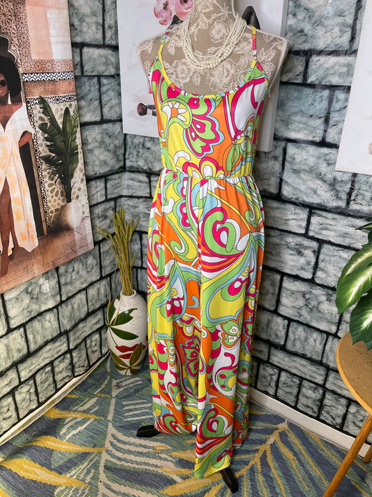 Colorful Jumpsuit Women sz Large