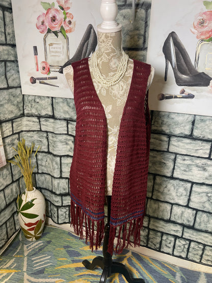 Perch Burgundy Vest Women sz 1XL