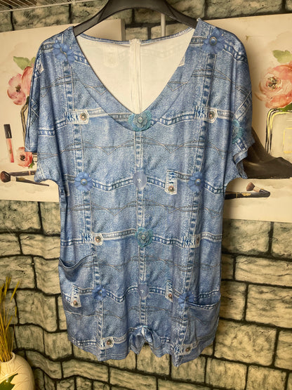 Blue Romper Women sz 0XL