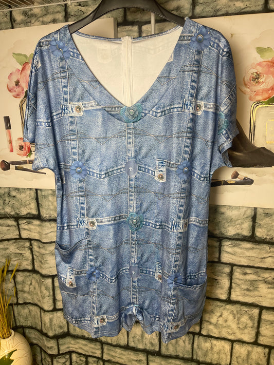 Blue Romper Women sz 0XL