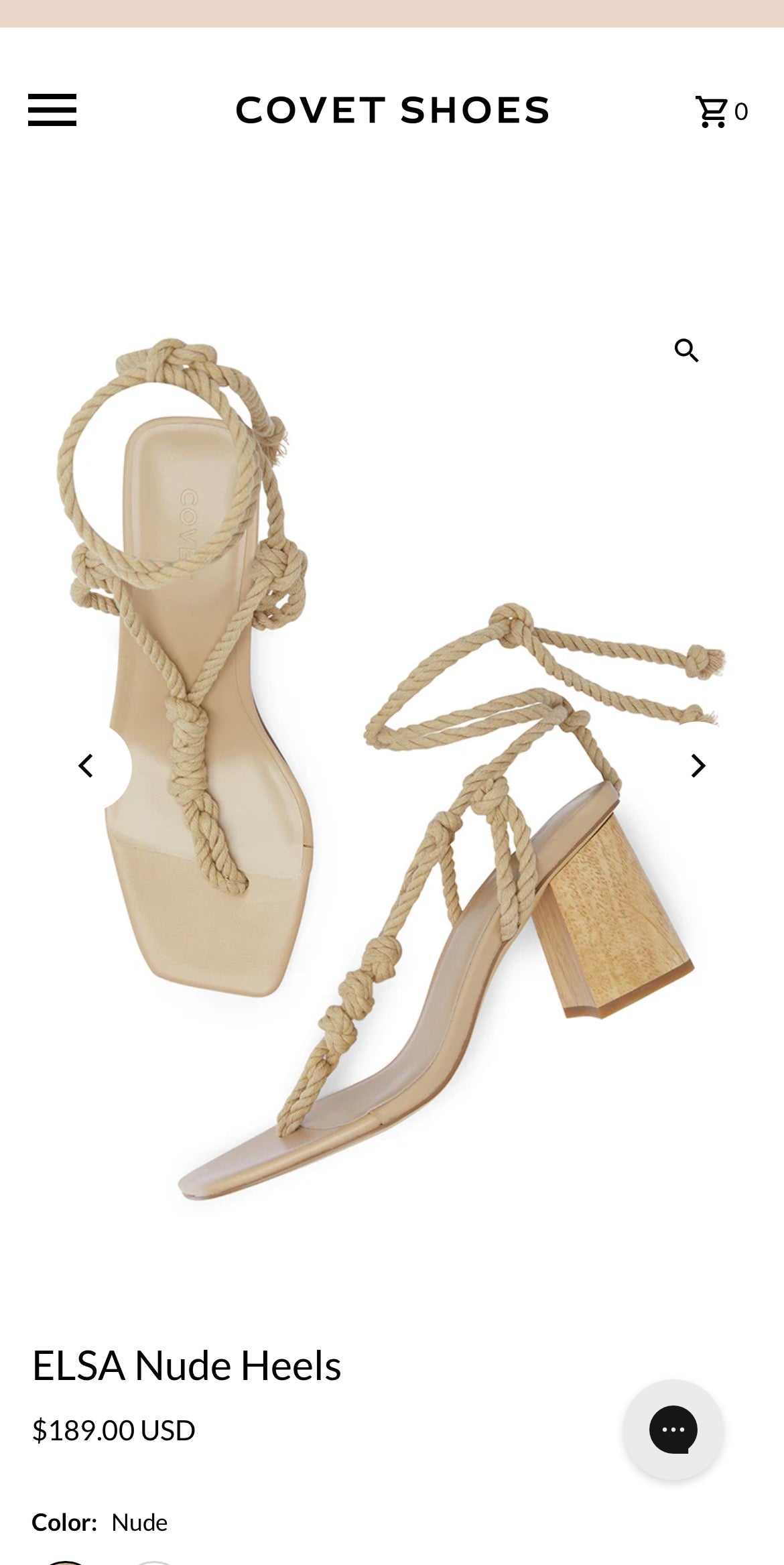 NEW Covet Beige Rope Heels Women sz 37 = sz 7
