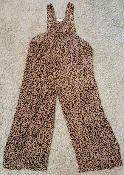 Oddy Brown Print Jumpsuit Women sz 2XL