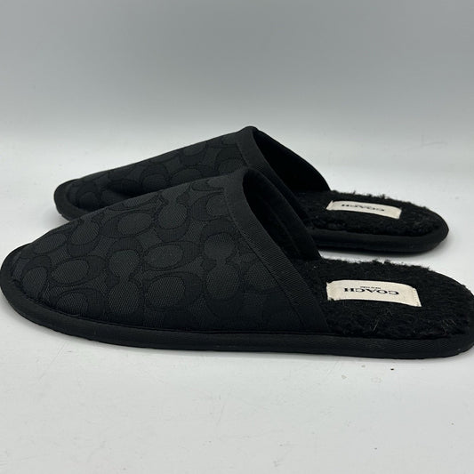 Coach Black Slippers Men sz 13