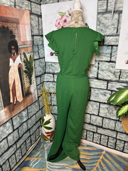 Ann Taylor Green Jumpsuit Women sz 8