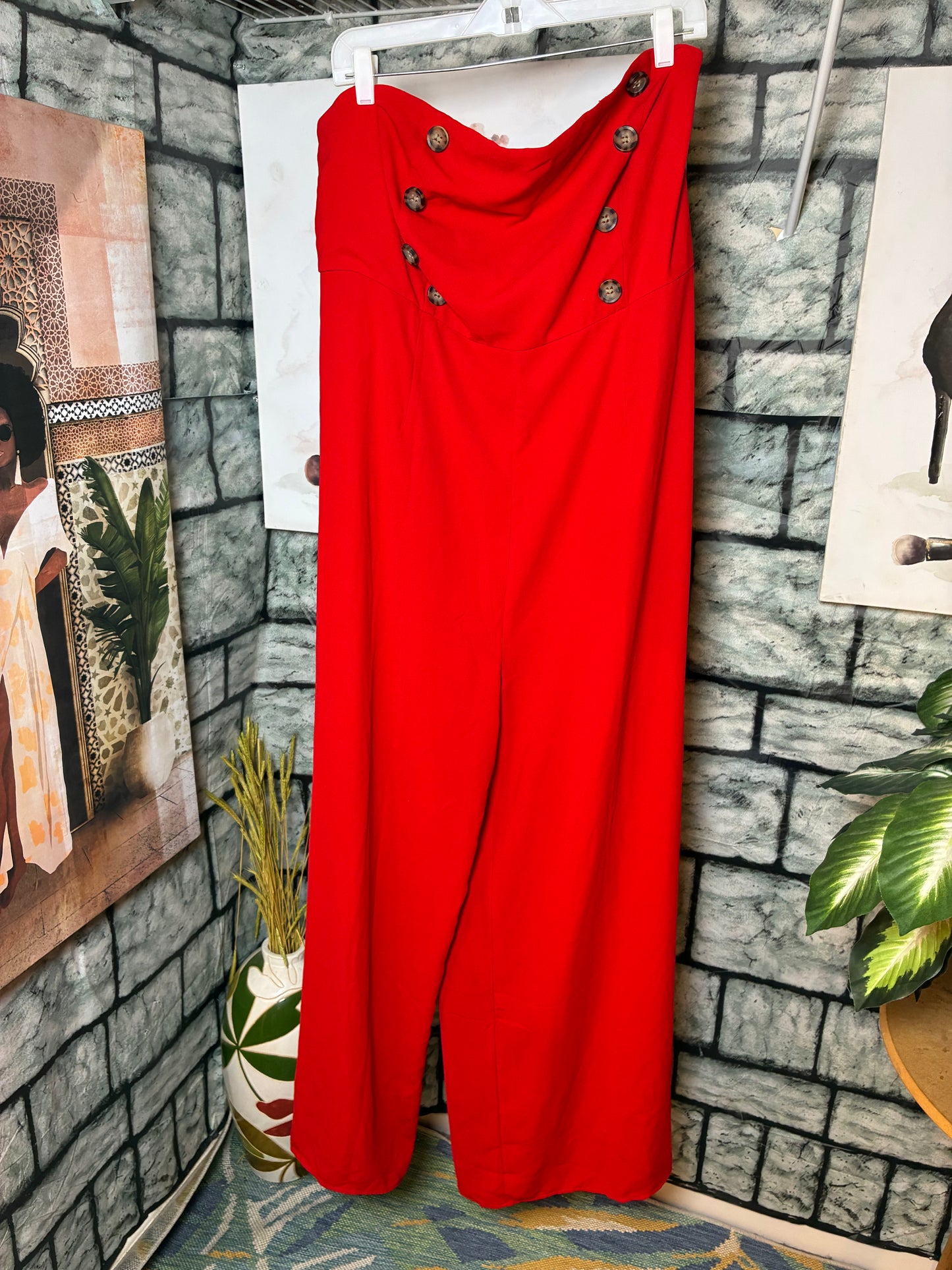 NEW Forever 21 Red Jumpsuit Women sz 3XL