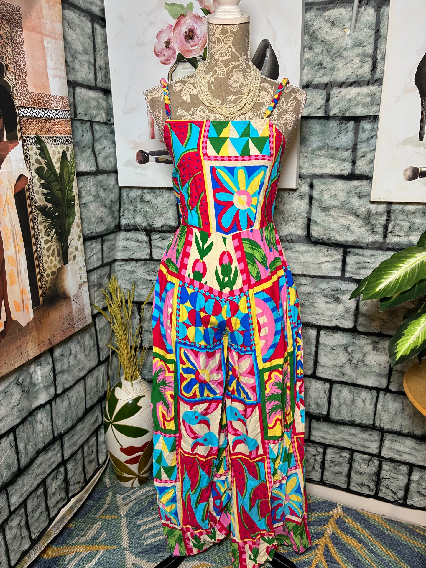 NEW Sincerely Jules Colorful jumpsuit Women sz Small