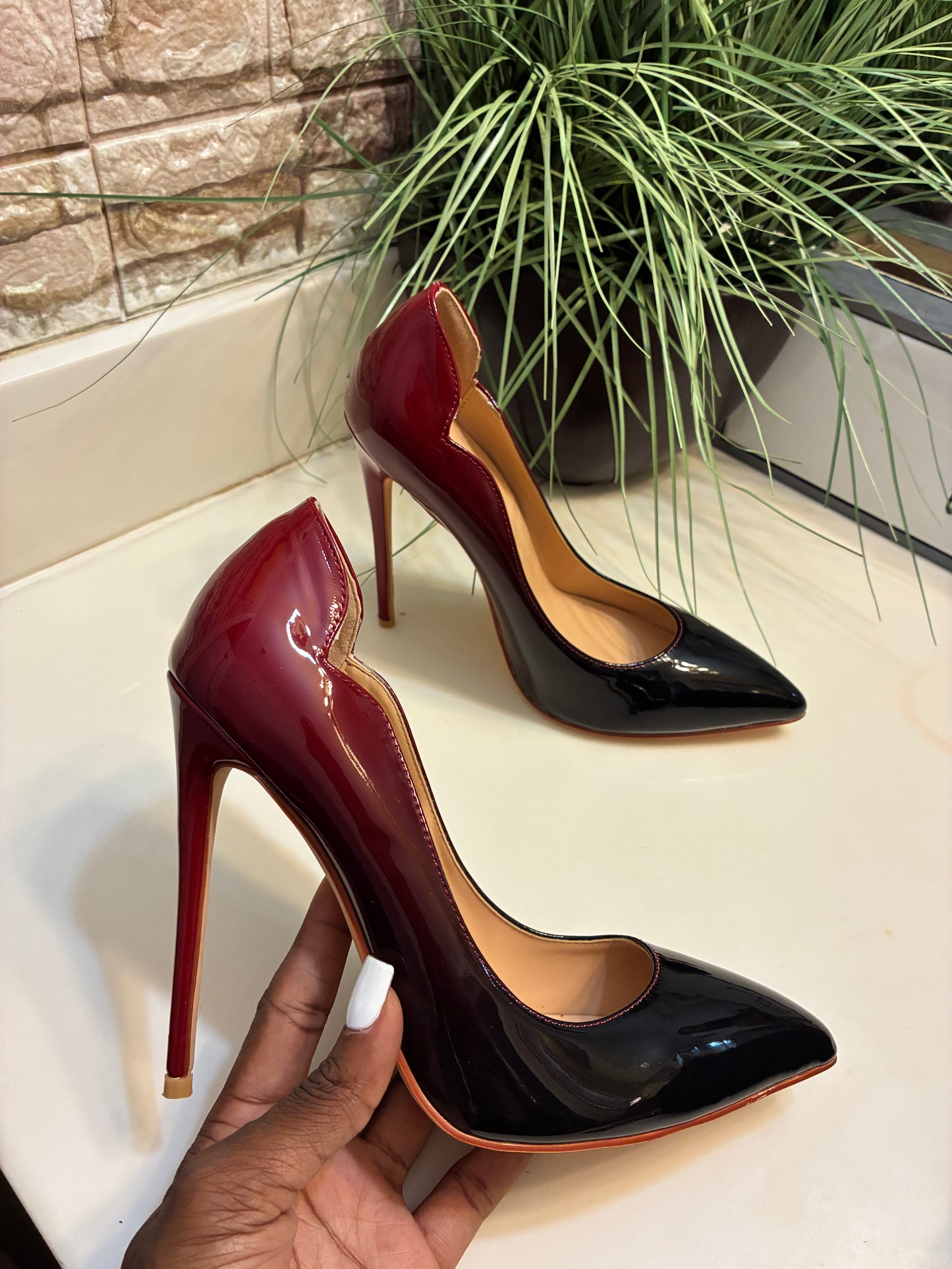 NEW Coleter Red Black Heels Women sz 6.5