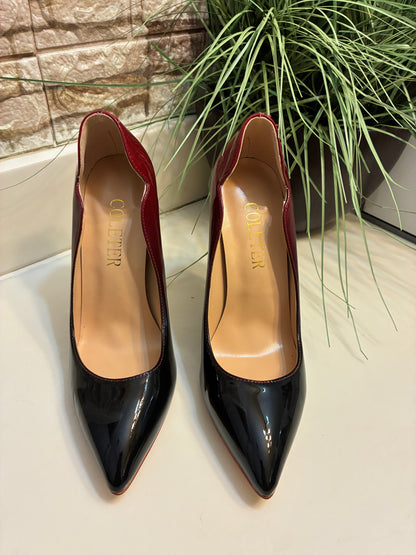 NEW Coleter Red Black Heels Women sz 6.5