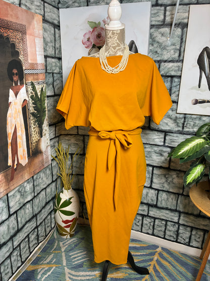 Fashion Nova Gold Dress Women sz Medium