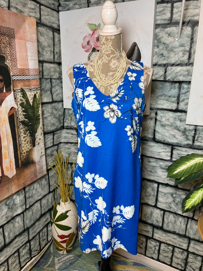 Vince Camuto Blue White Floral Dress Women sz 6