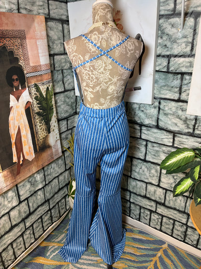 Blue White Jumpsuit Women sz XL