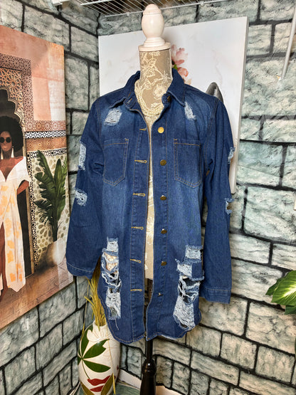 Blue Denim Top Women sz Large