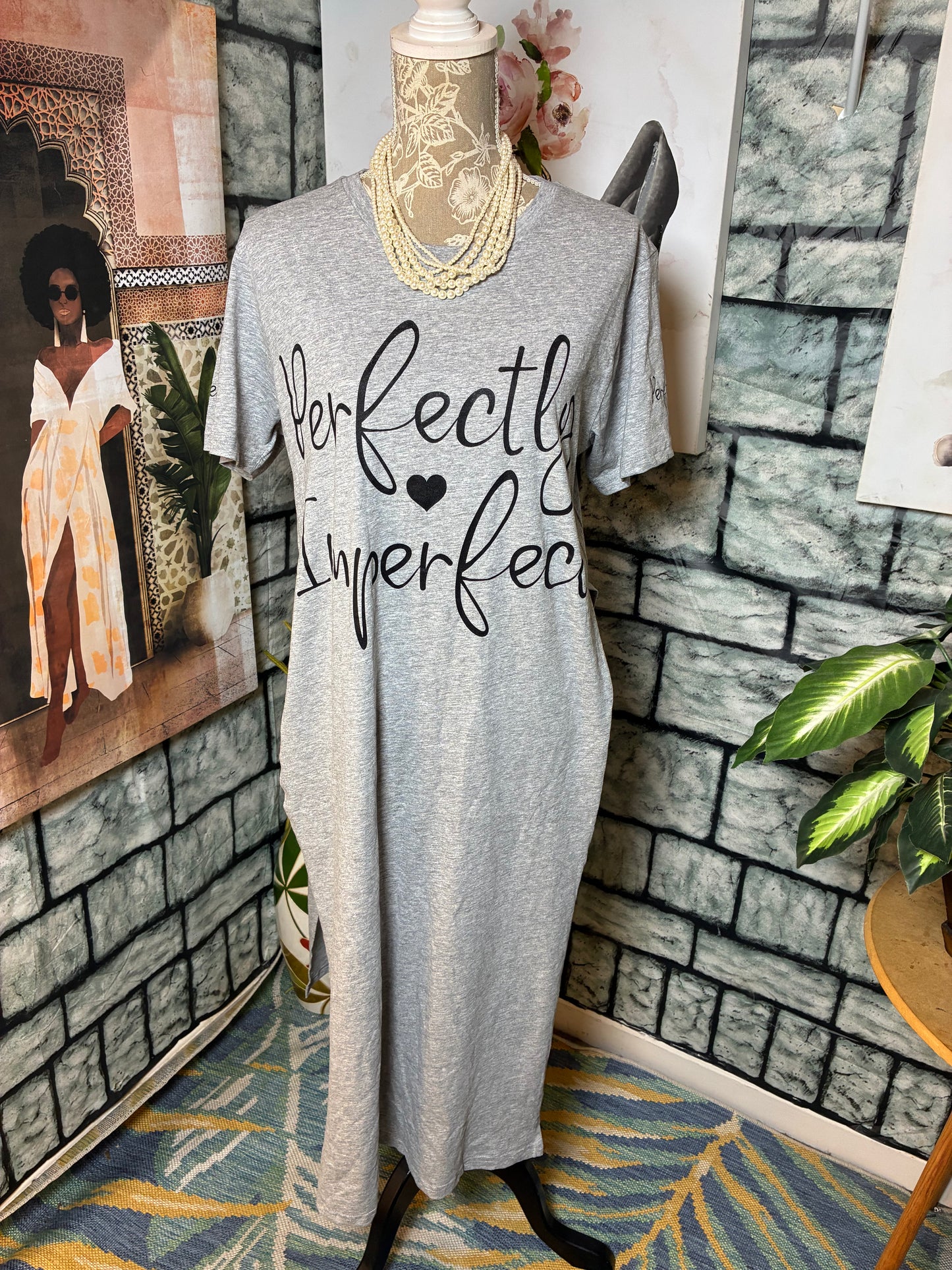 On Fire Gray Blouse Women sz 1XL