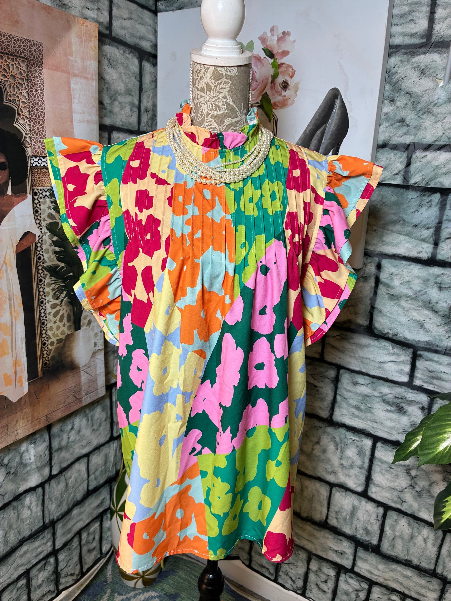 Colorful Blouse Women sz XL