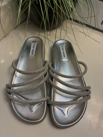 NEW Steve Madden Silver Sandals Women sz 9