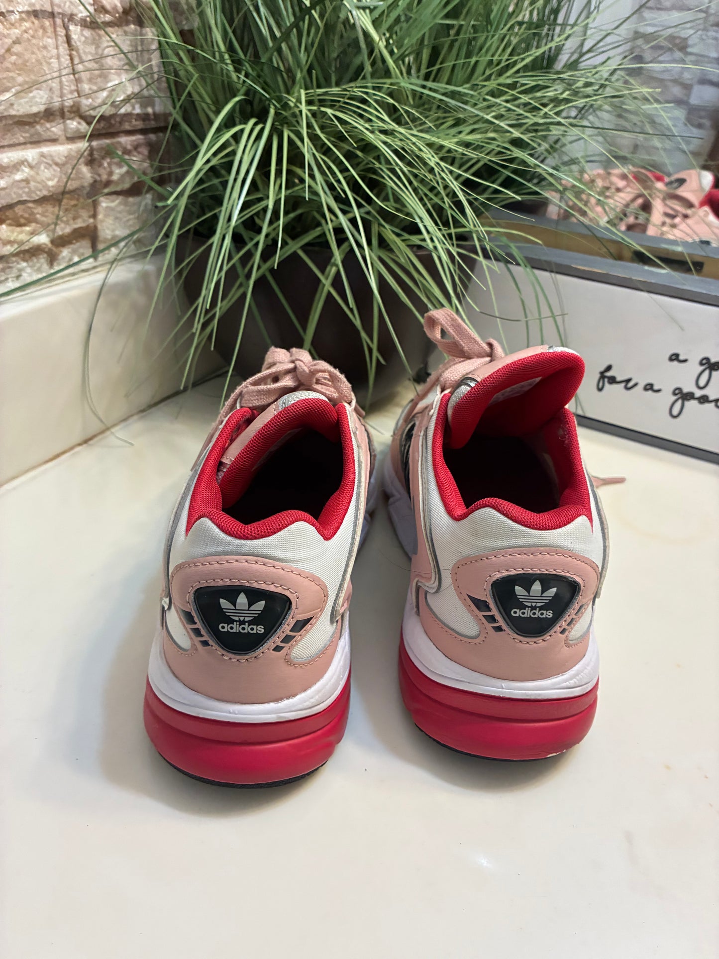 Adidas Pink White Women sz 7.5
