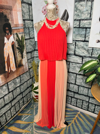 Skies are Blue Pink Red Dress Women sz Medium