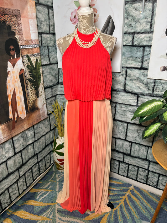 Skies are Blue Pink Red Dress Women sz Medium