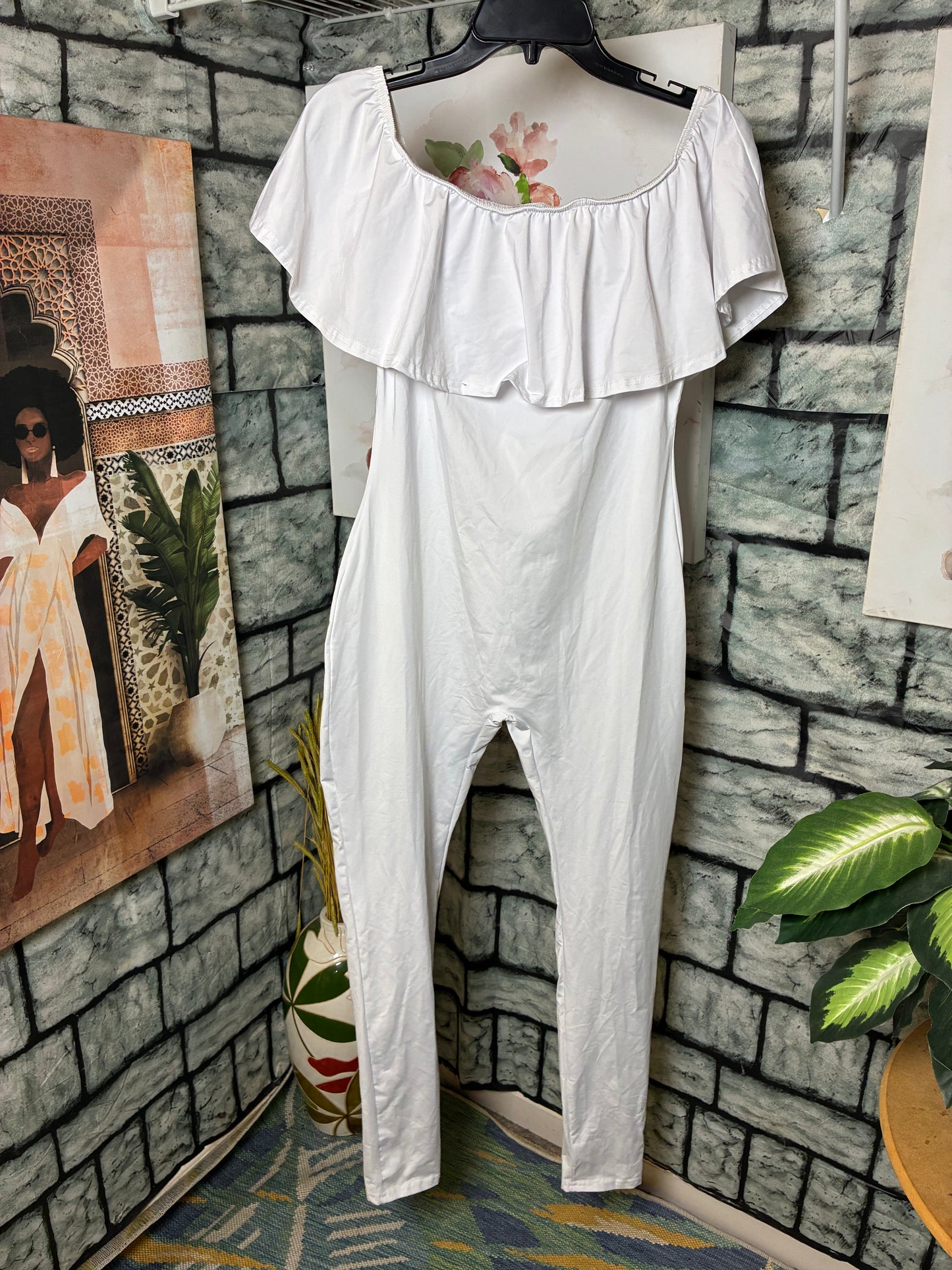 White Jumpsuit Women sz XL