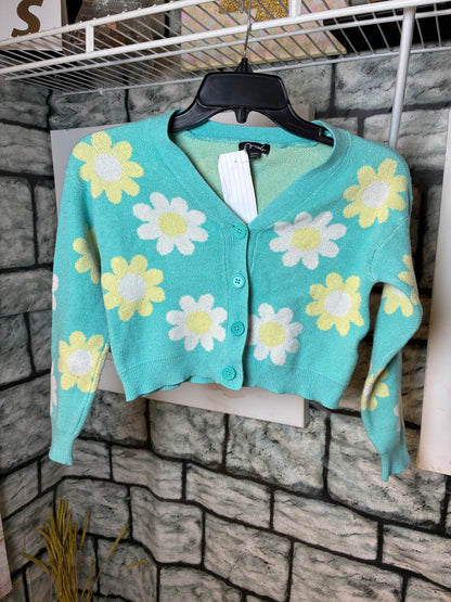 Art Class Blue Floral Sweater Girls sz Medium 7/8