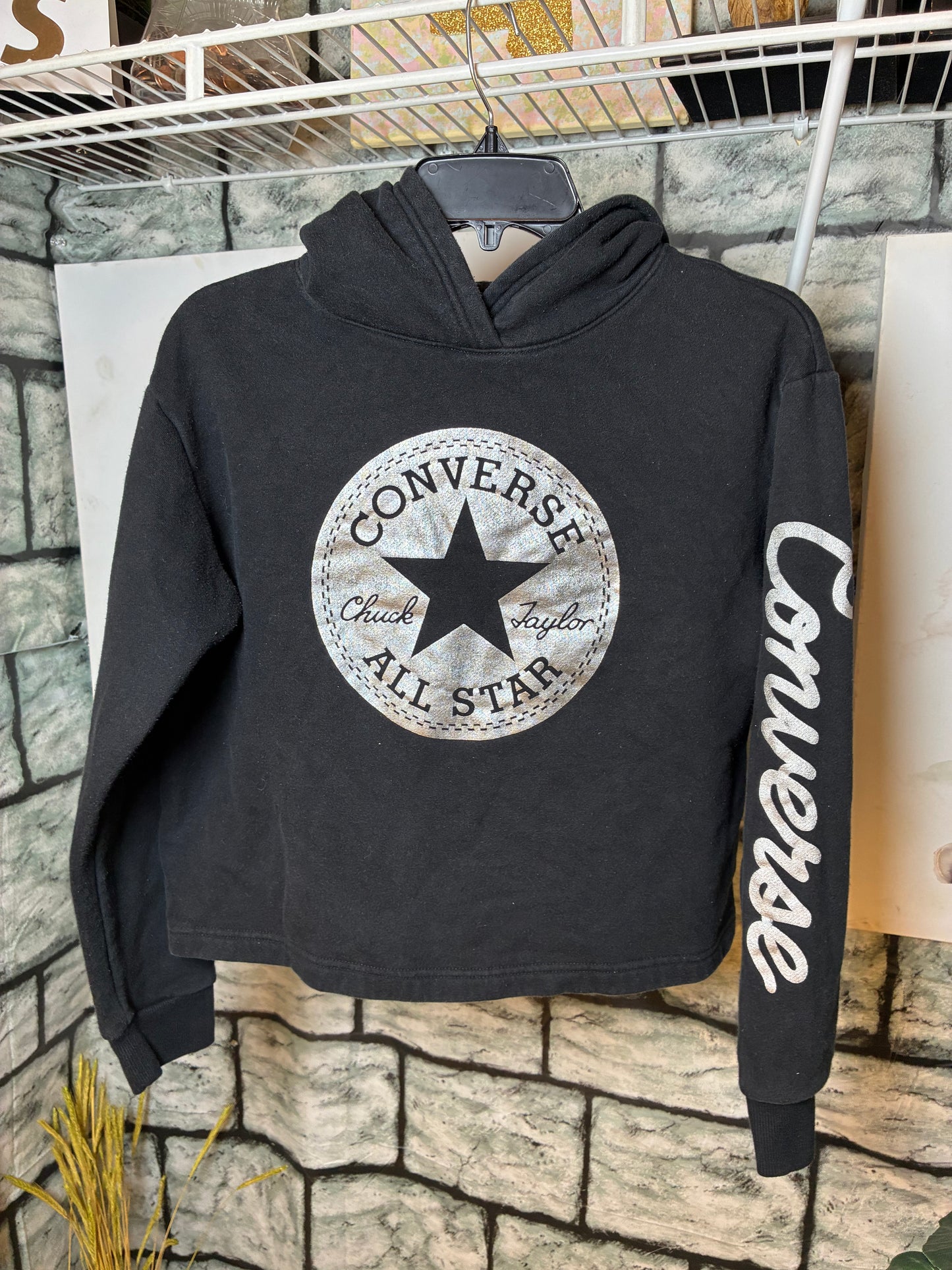 Converse Black Hoodie Girls sz XL 13-15yrs