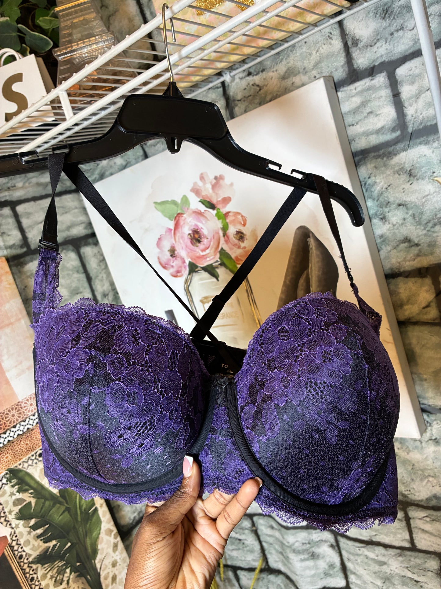 Torrid Purple Black Bra Women sz 42D