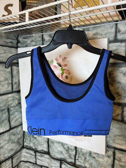 Calvin Klein Blue Sports Bra Women sz Medium