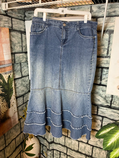 Cato Blue denim Skirt Women sz 10