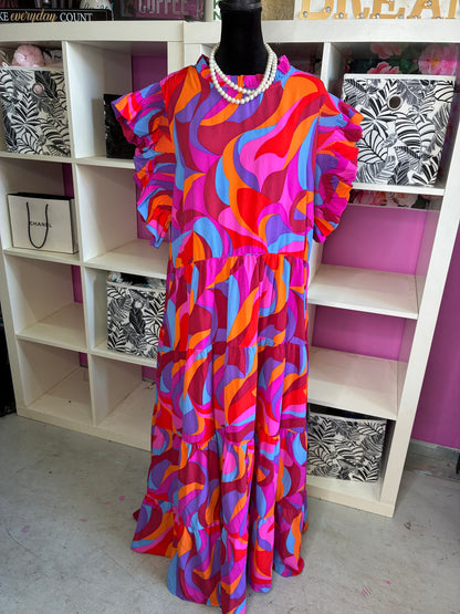 Colorful Dress Women sz 2XL