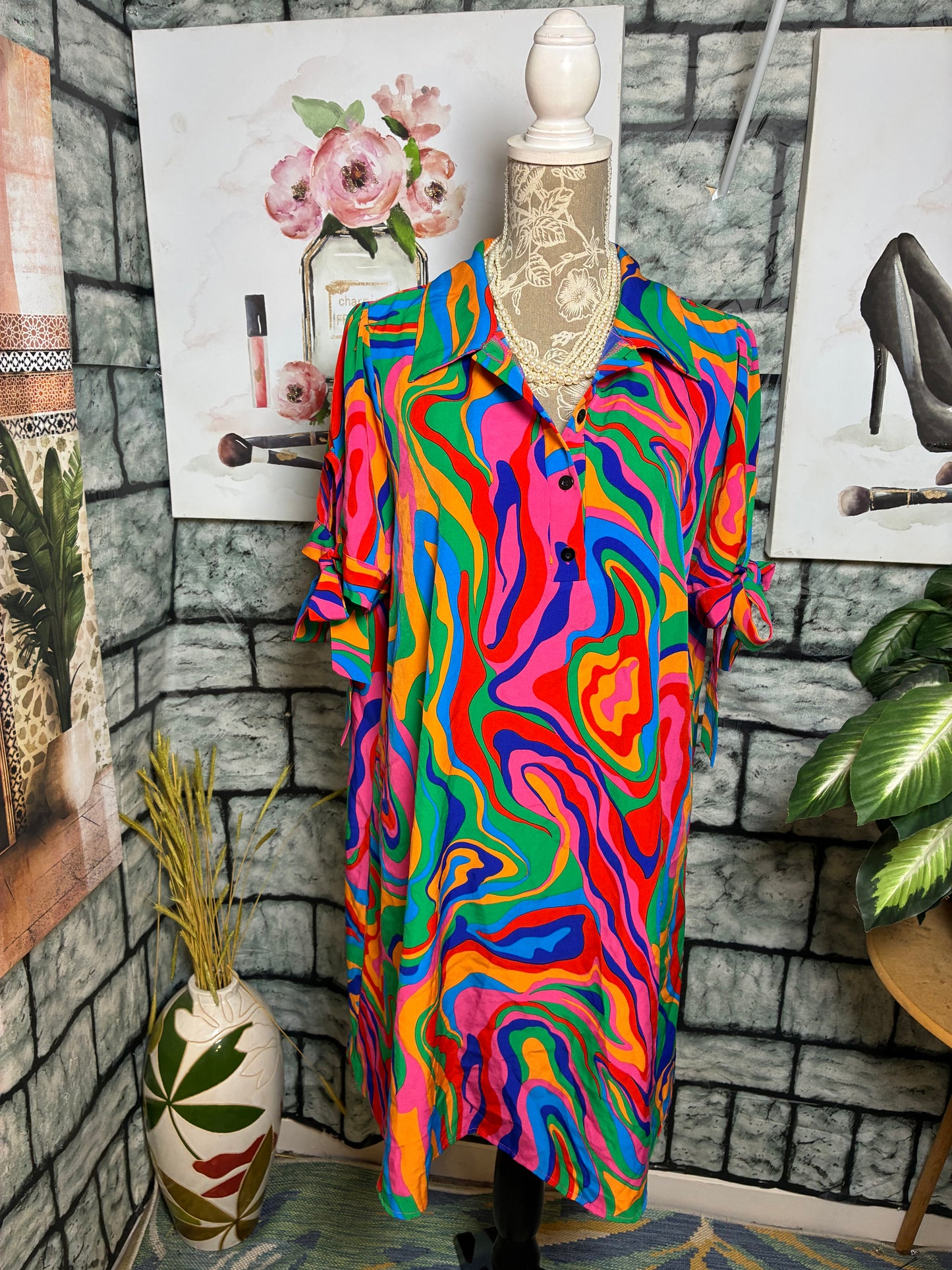 Shein Colorful Dress Women sz 1XL