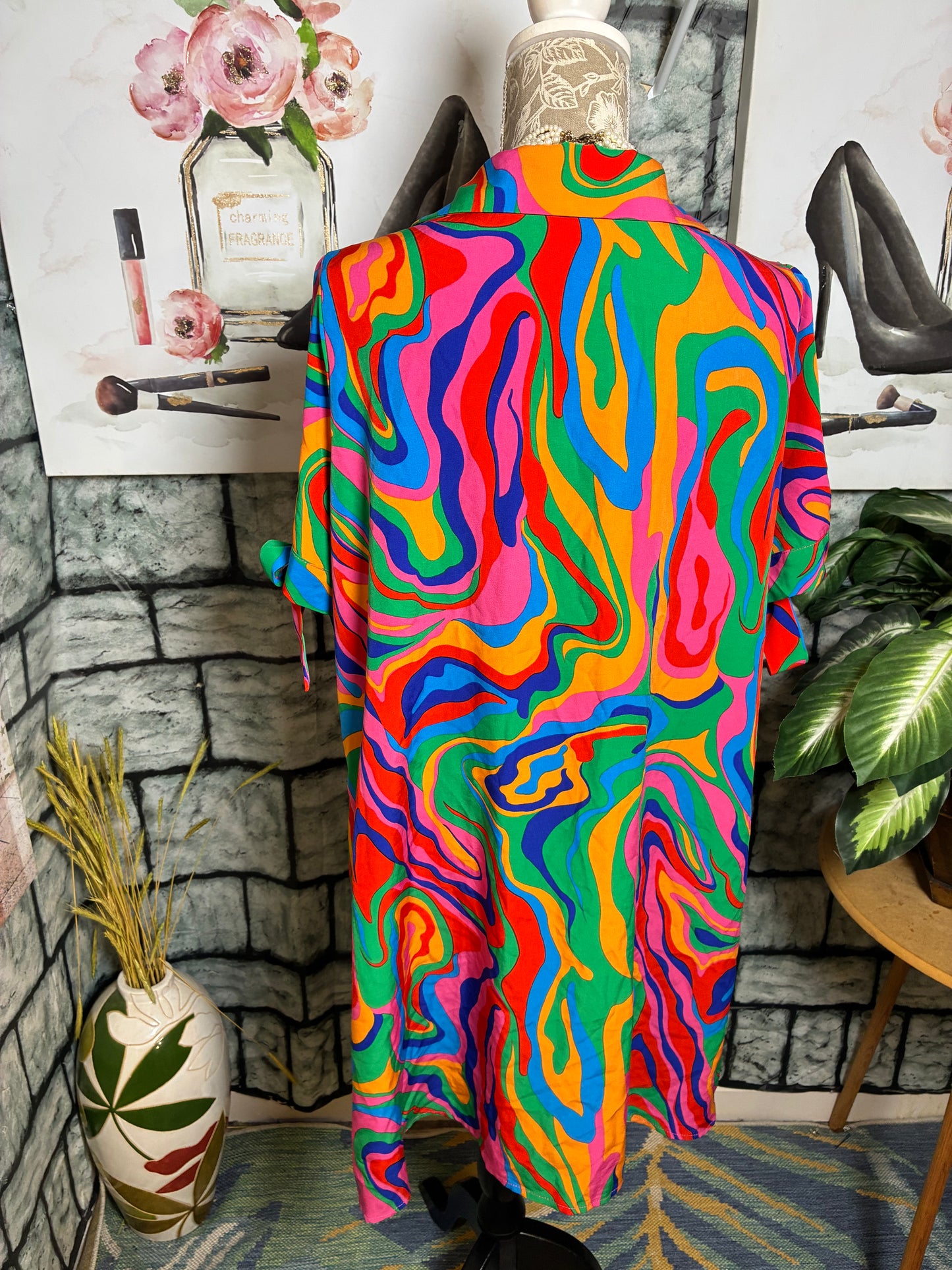 Shein Colorful Dress Women sz 1XL