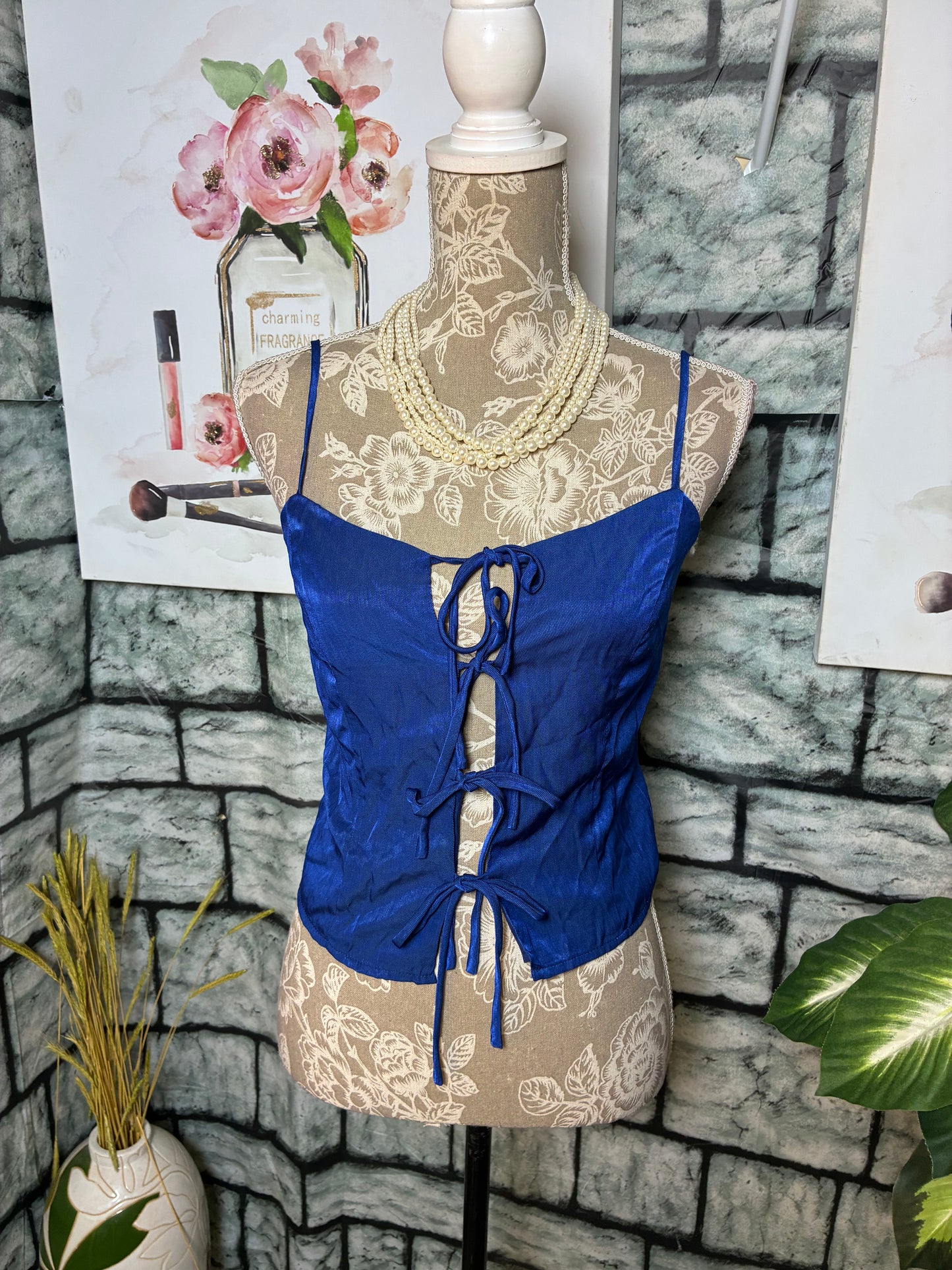 Blush Blue Blouse Women sz Small