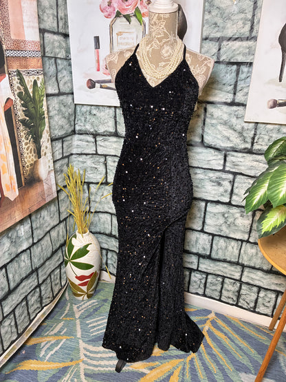 Black Sequin Dress Women sz Small